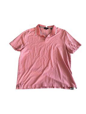 TED BAKER Men’s Coral Peach Polo Shirt Size 5 US XL